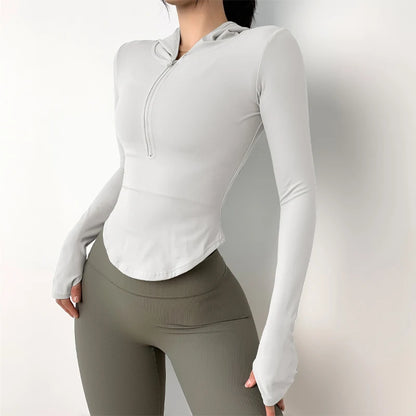Stretch Sports Jacket – Slim Fit Zip-Up Yoga & Running Hoodie