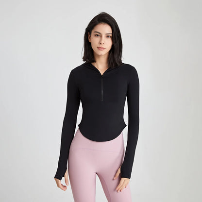 Stretch Sports Jacket – Slim Fit Zip-Up Yoga & Running Hoodie