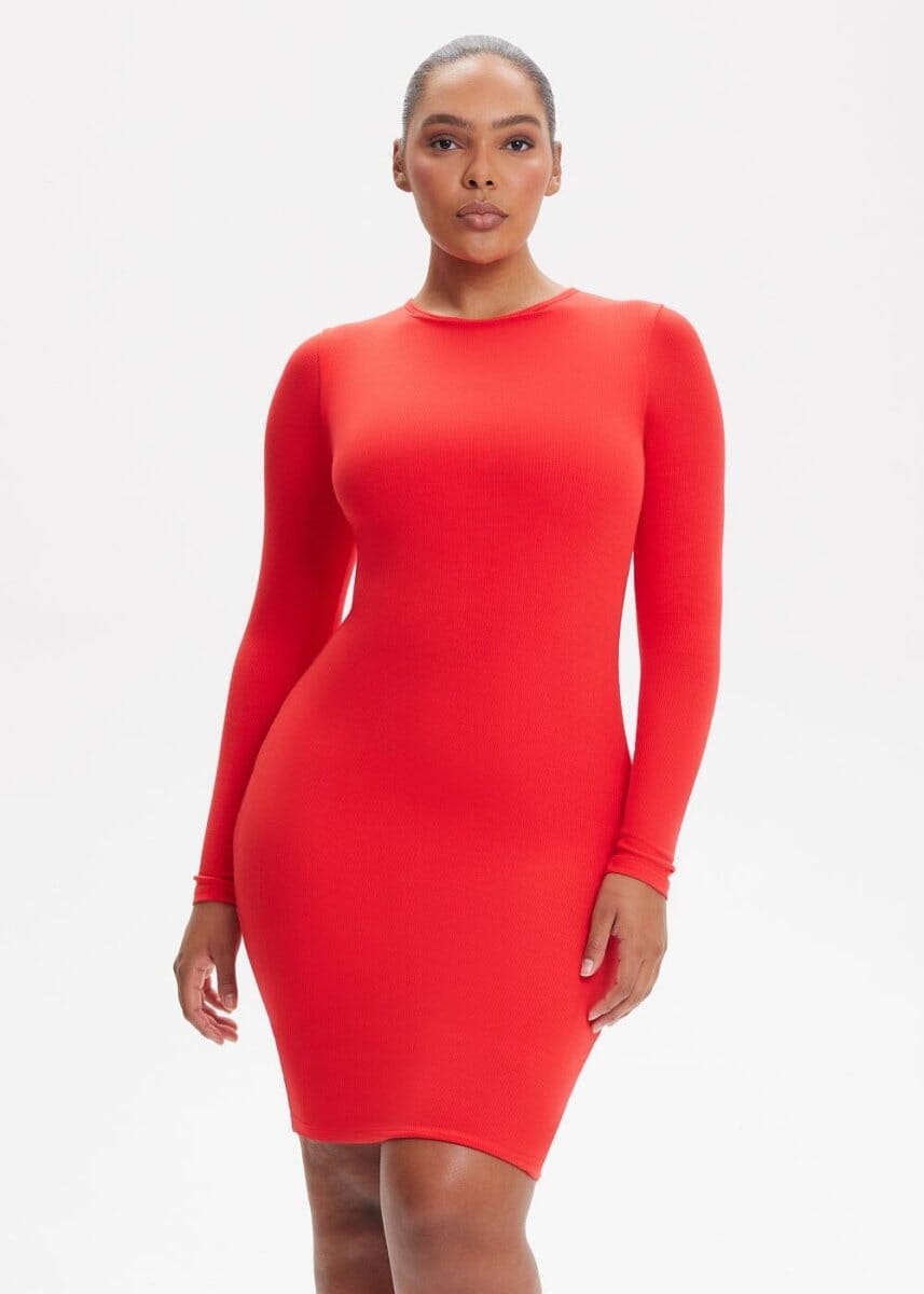 SecretSculpt Long Sleeve Above Knee Dress