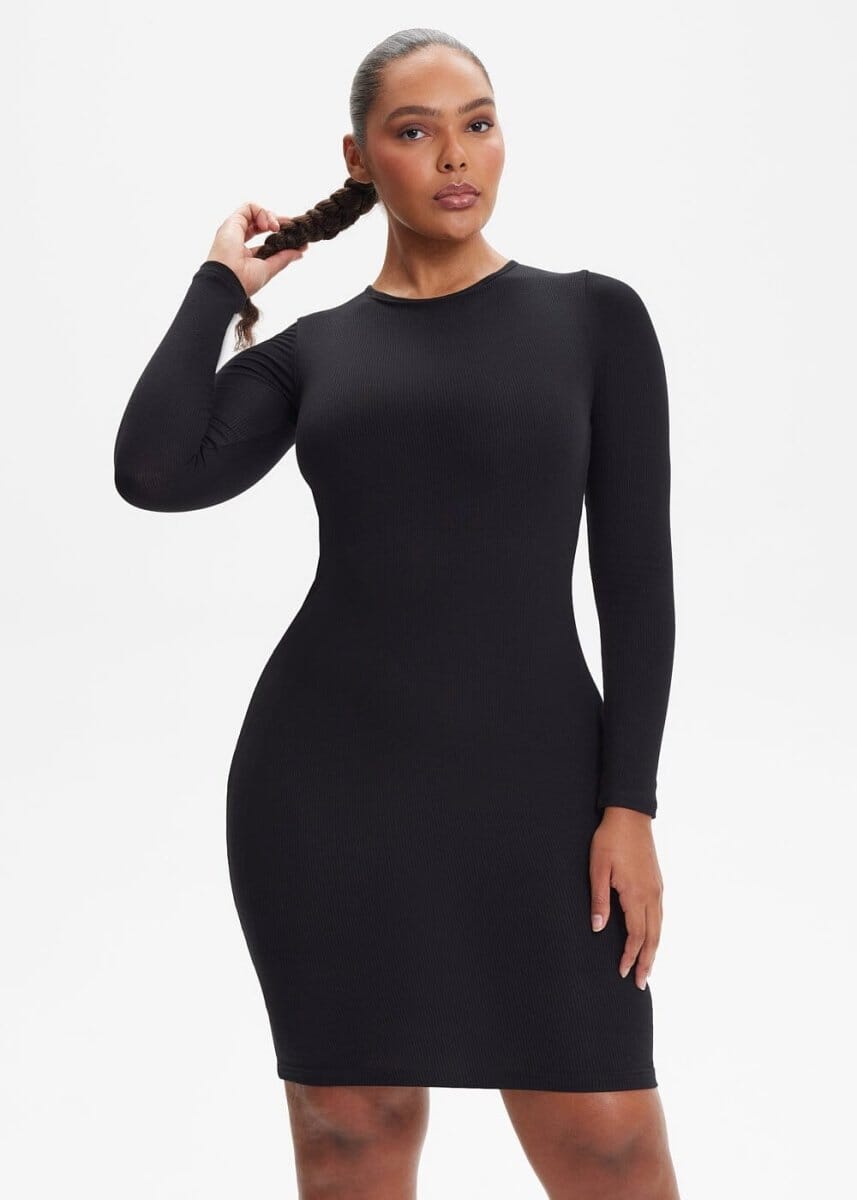 SecretSculpt Long Sleeve Above Knee Dress