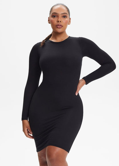 SecretSculpt Long Sleeve Above Knee Dress