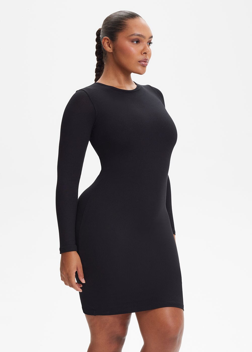 SecretSculpt Long Sleeve Above Knee Dress