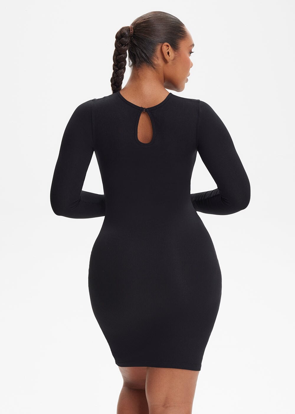SecretSculpt Long Sleeve Above Knee Dress