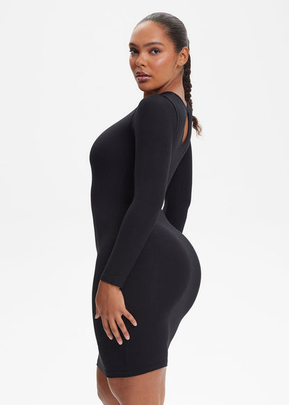 SecretSculpt Long Sleeve Above Knee Dress