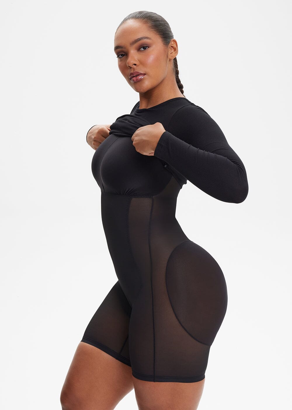 SecretSculpt Long Sleeve Above Knee Dress