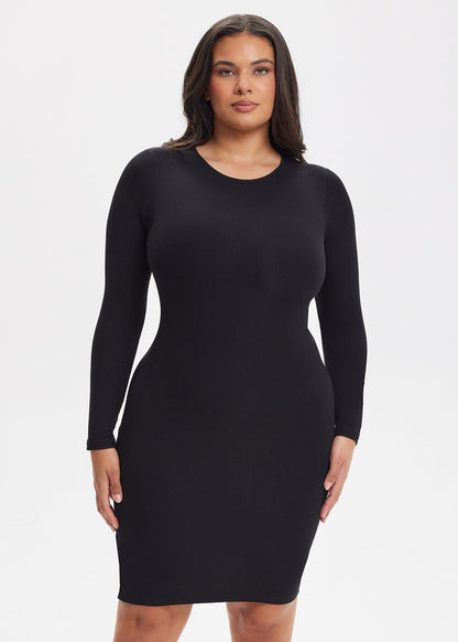 SecretSculpt Long Sleeve Above Knee Dress