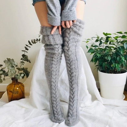 Over Knee Socks Thigh Cable Knitted High Boot Socks