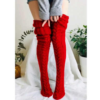 Over Knee Socks Thigh Cable Knitted High Boot Socks