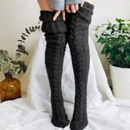 Over Knee Socks Thigh Cable Knitted High Boot Socks