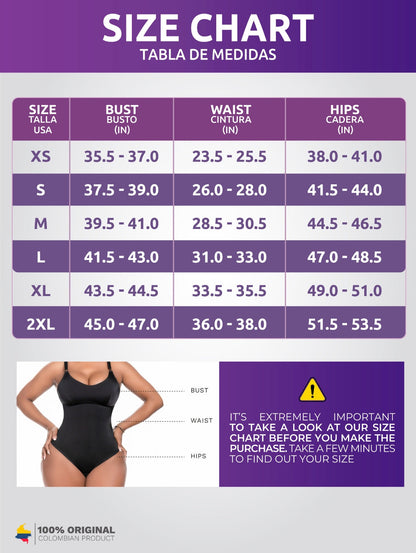 Comfy Tummy Control Shapewear Bodysuit Mid Thigh With Built-in Bra | Faja Daily Use