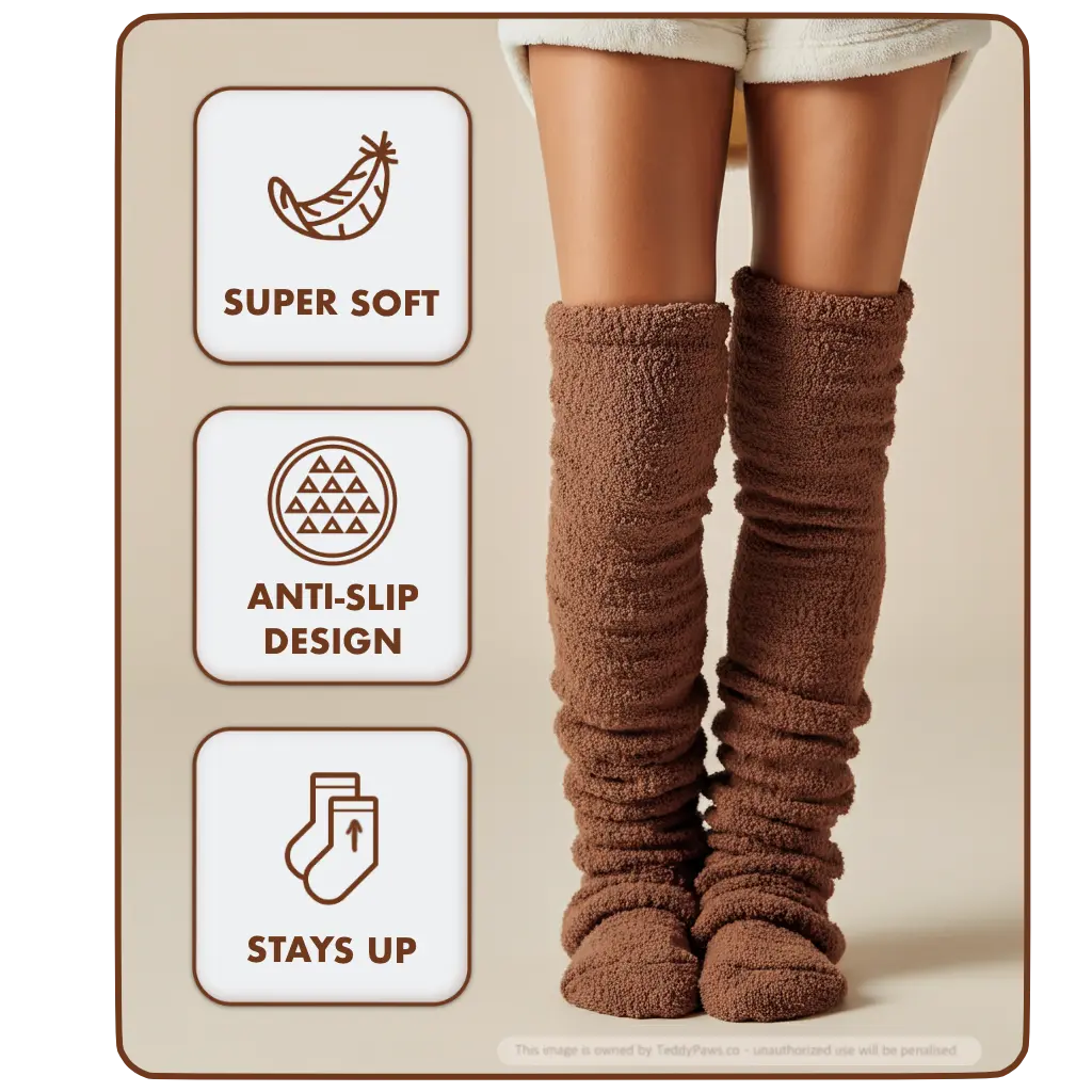 High Fuzzy Long Socks Winter Warm Cold Leg Knee Joint