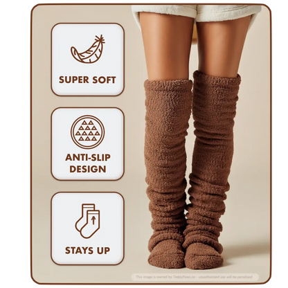 High Fuzzy Long Socks Winter Warm Cold Leg Knee Joint