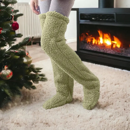 High Fuzzy Long Socks Winter Warm Cold Leg Knee Joint