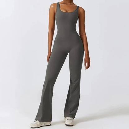 V-Back Flared Jumpsuit Jumpsuit