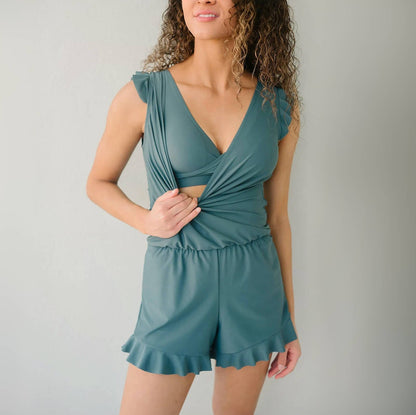 Swim Romper Built-in Bra👙Detachable bra cup