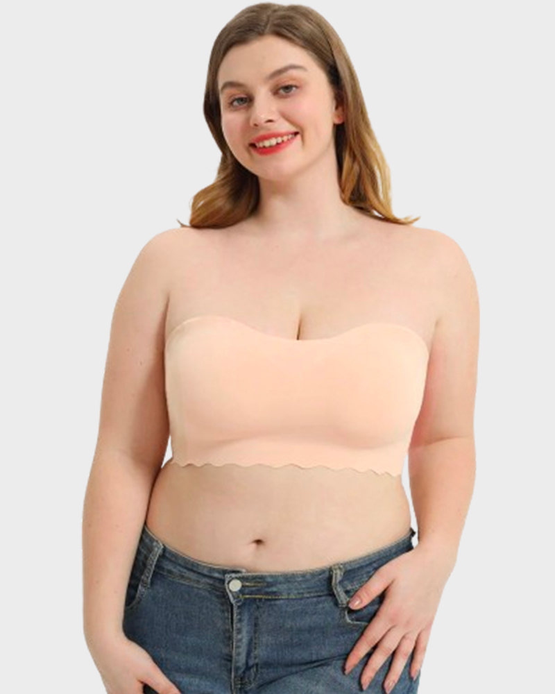 Plus Size Strapless Invisible Push Up Bra (Buy 1 Get 1 Free)-2PCS Beige