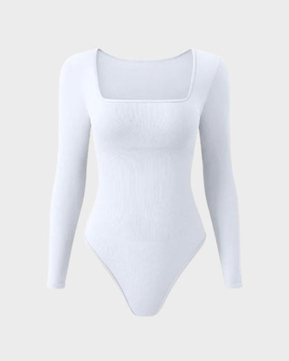 Trendy Square Neck Long Sleeve Bodysuit