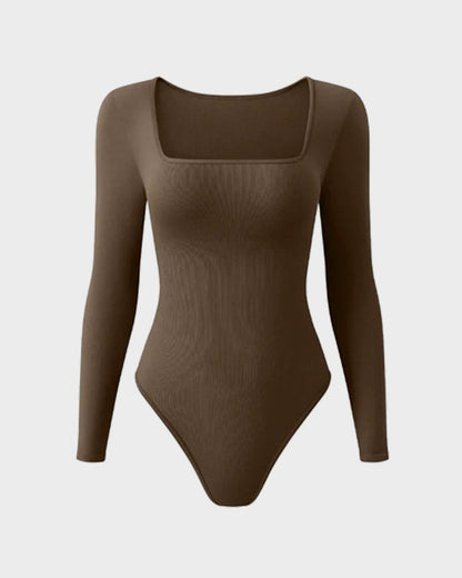 Sexy Square Neck Long Sleeve Bodysuits