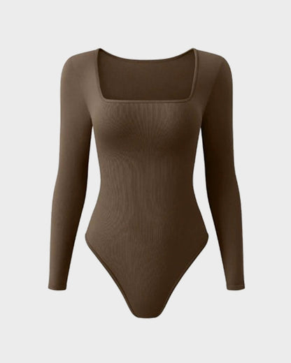 Trendy Square Neck Long Sleeve Bodysuit