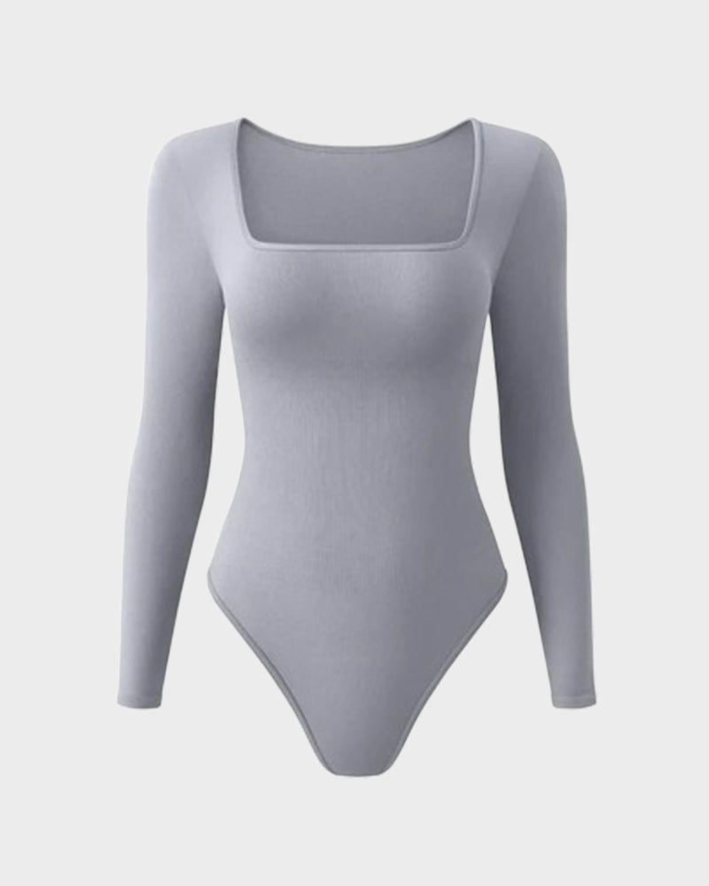 Sexy Square Neck Long Sleeve Bodysuits