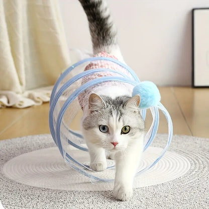 MeowFun™ Foldable Cat Tunnel - Fun Kitten Toy & Accessory With Feather