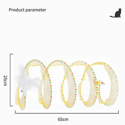 MeowFun™ Foldable Cat Tunnel - Fun Kitten Toy & Accessory With Feather