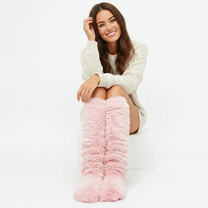 High Fuzzy Long Socks Winter Warm Cold Leg Knee Joint