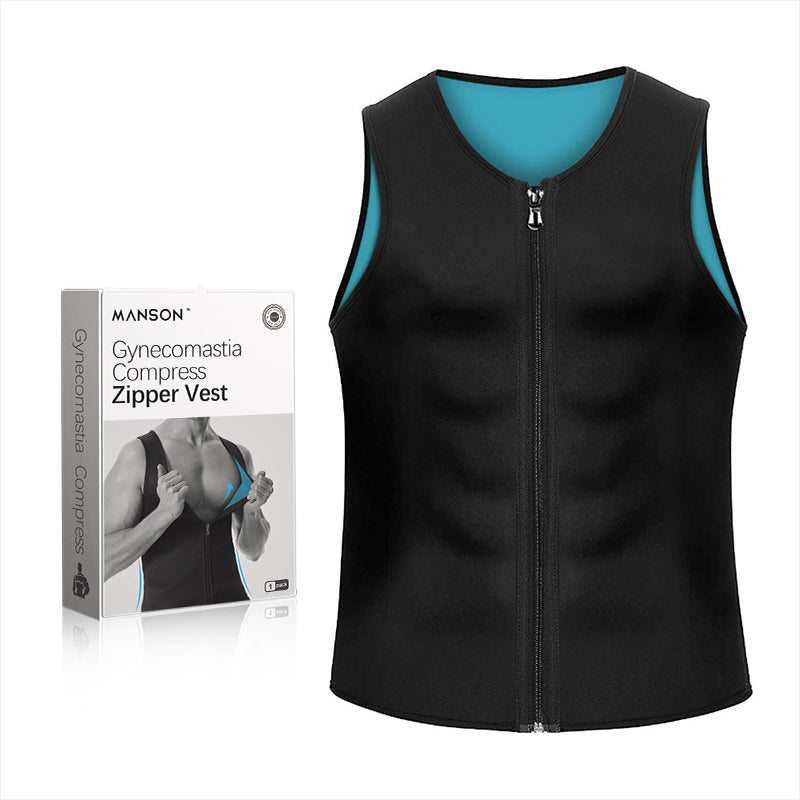 MANSON Gynecomastia Compress Zipper Vest