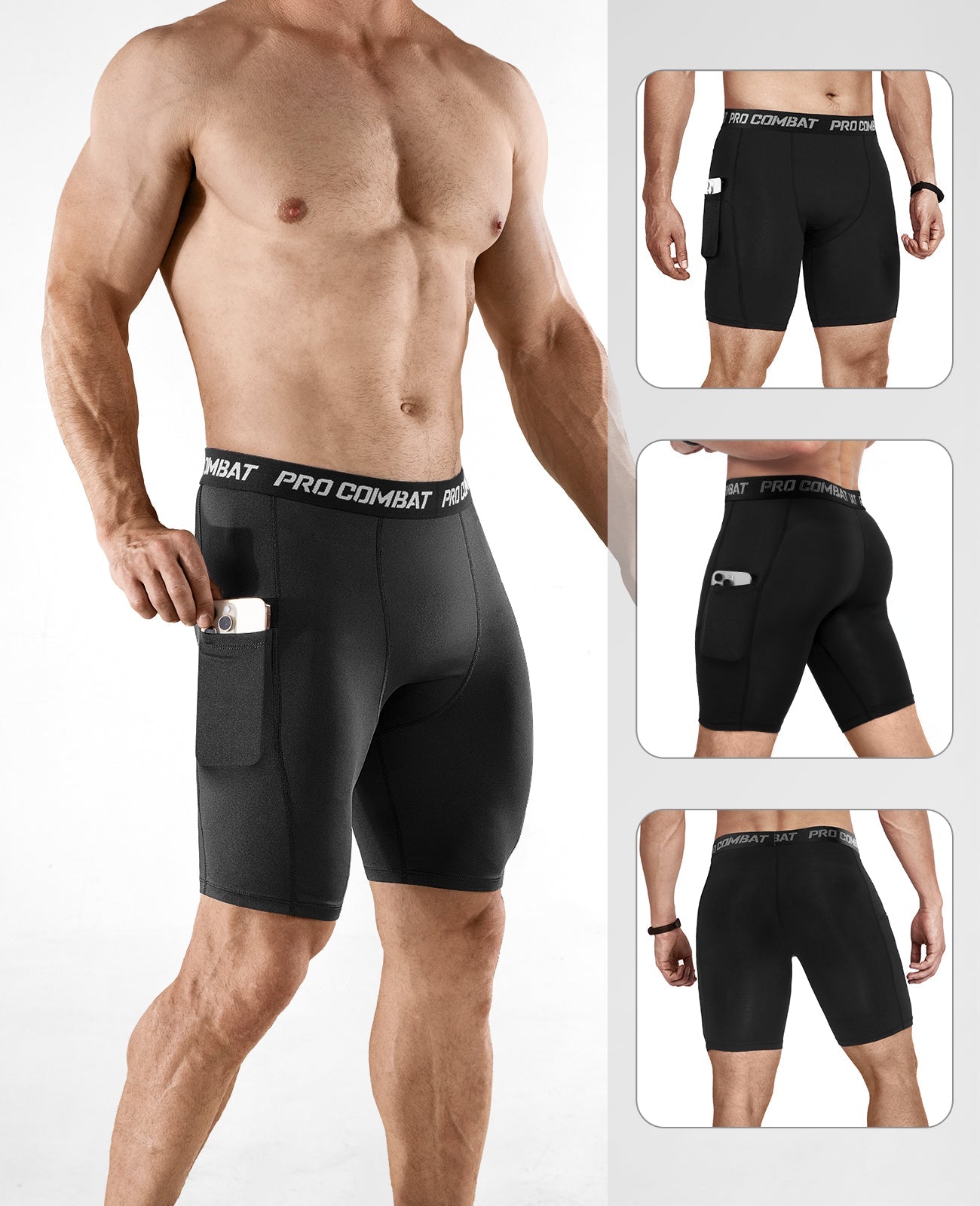 Niksa 4 Pack Compression Shorts Men