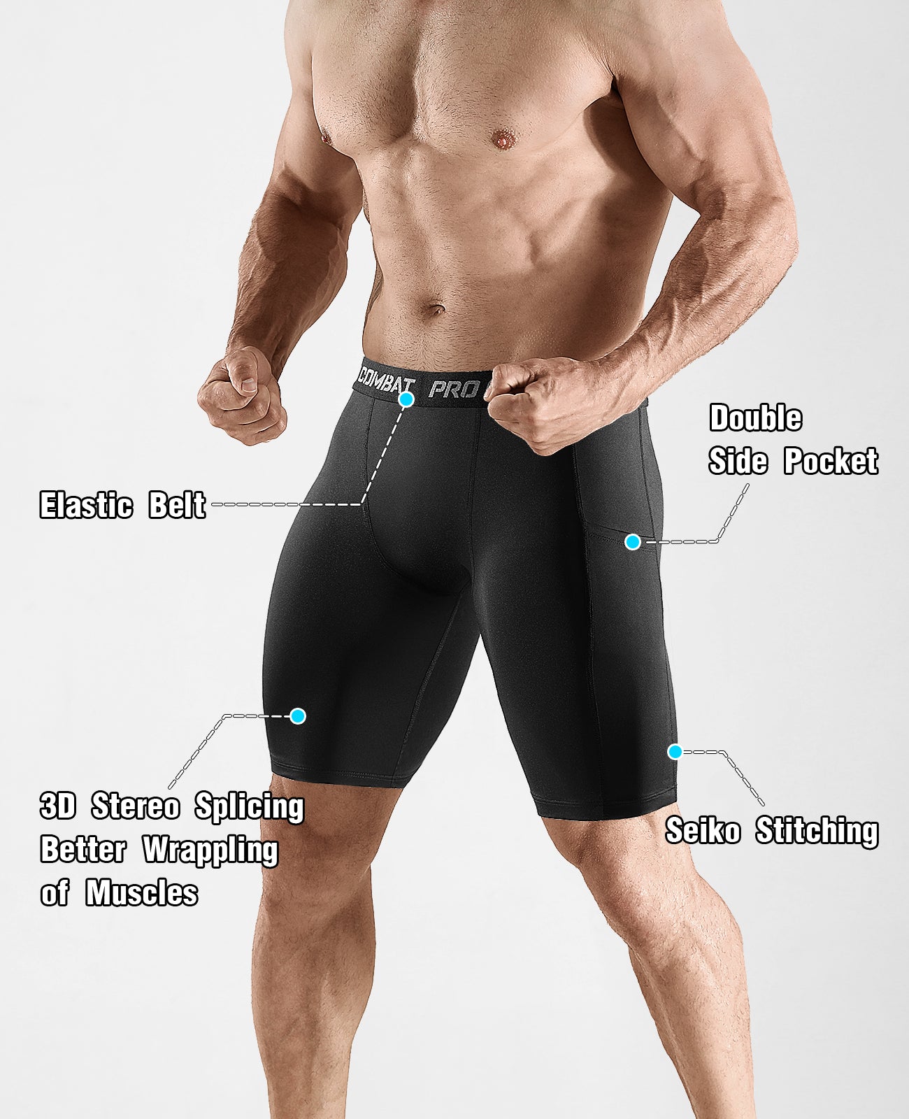 Niksa 4 Pack Compression Shorts Men