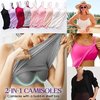 Women Tank Top with Built in Bra Camisole