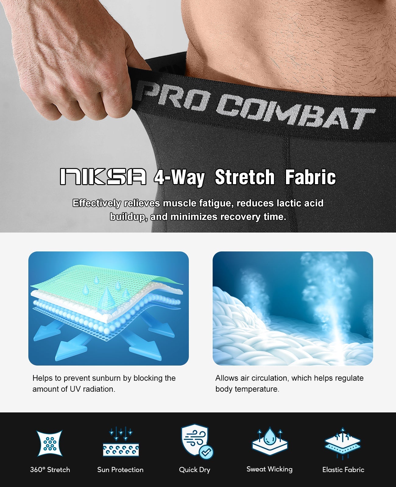 Niksa 4 Pack Compression Shorts Men