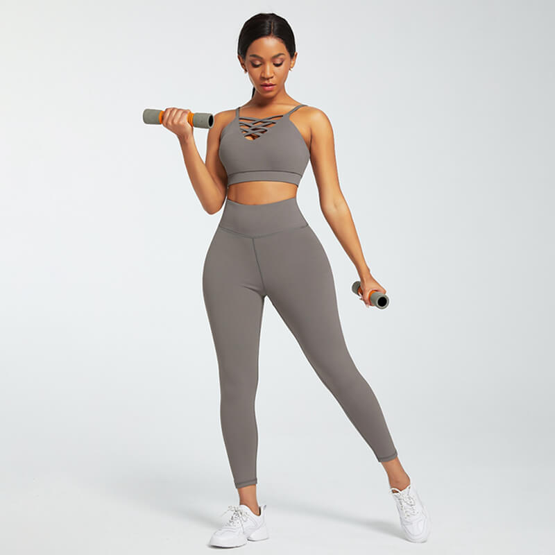 Workout Fitness Trousers Crop Tops（2PCS）