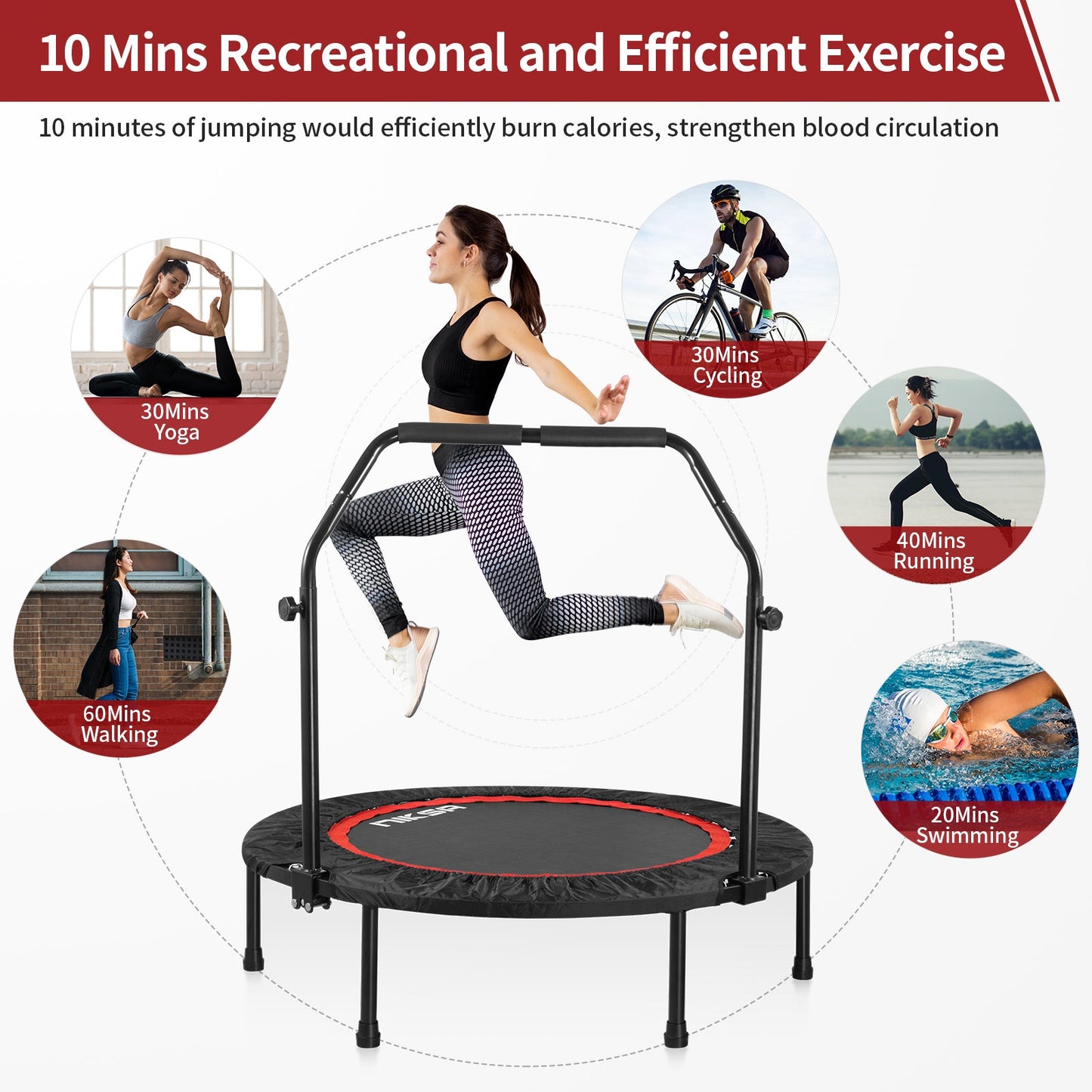 Niksa Foldable Workout Mini Trampoline