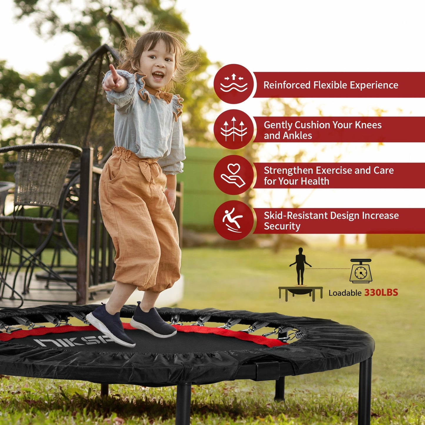 Niksa Foldable Workout Mini Trampoline