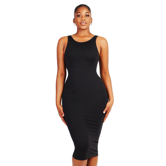 U Backless Long Sculpting Dress - Body Sculpt Shapewear