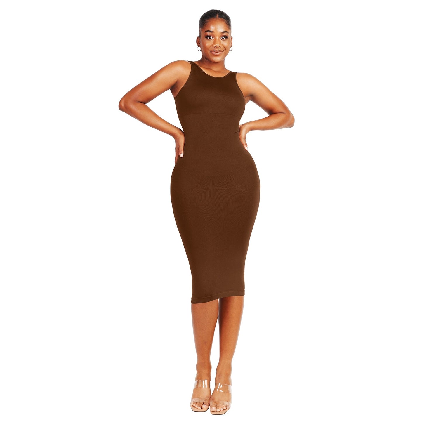 U Backless Long Sculpting Dress - Body Sculpt Shapewear